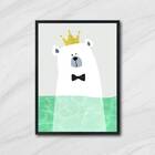 Quadro Sea Bear Ii 24x18cm Moldura:madeira Branca