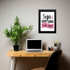 Quadro Seja Bem Vindo E Volte Sempre 33x24cm Moldura Branca