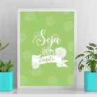 Quadro Seja Bem Vindo - Margaridas 45x34cm Moldura:madeira Pr