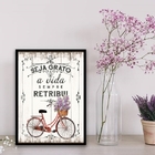 Quadro Seja Grato A Vida Retribui 33x24cm - Com Vidro Moldura