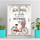 Quadro Seja Grato A Vida Retribui 45x34cm Moldura:madeira Pre