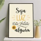 Quadro Seja Luz Na Vida De Alguém 24x18cm - Com Vidro Moldura