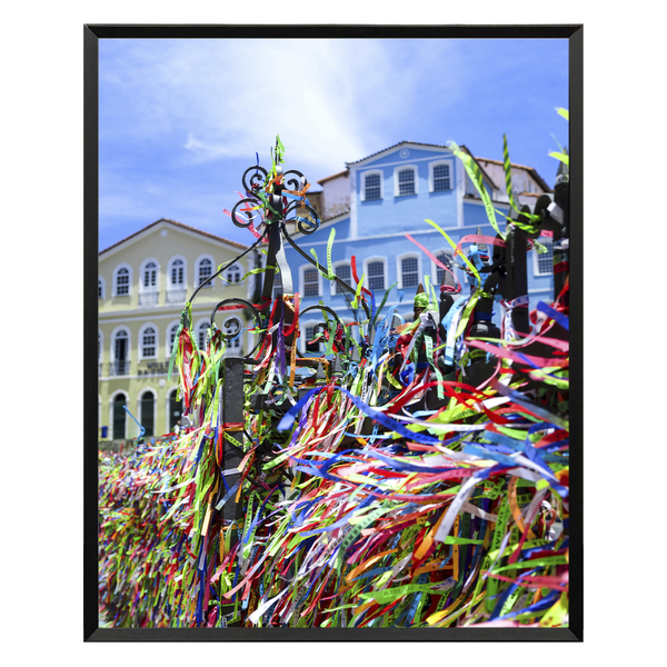 Quadro Senhor do Bonfim Azul com Vidro 100x80cm Arte Própria