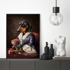 Quadro Senhora Dachshund 33x24cm - Com Vidro Moldura:madeira