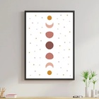 Quadro Sequência De Luas Boho 24x18cm - Com Vidro Moldura:mad