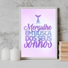 Quadro Sereia Busque Seus Sonhos 45x34cm - Com Vidro Moldura: