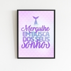 Quadro Sereia Busque Seus Sonhos 45x34cm Moldura:madeira Preta