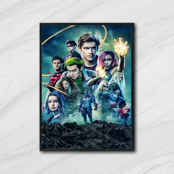 Quadro Série Titans Dc 24x18cm Moldura:madeira Preta