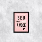 Quadro Seu Único Limite É Você 45x34cm - Com Vidro Moldura:ma