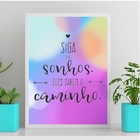 Quadro Seus Sonhos Sabem O Caminho 45x34cm - Com Vidro Moldur