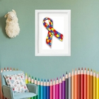 Quadro Símbolo Autismo - 60x48cm Moldura:madeira Preta