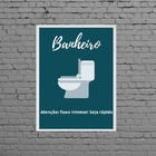 Quadro Sinalizador Banheiro Unissex Bar 33x24cm - Com Vidro M