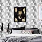 Quadro Sol E Lua 45x34cm - Com Vidro Moldura:madeira Branca