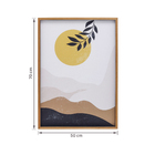 Quadro Sol Folha Marrom com Vidro 50x70cm Arte Própria