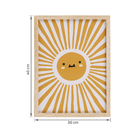 Quadro Sol Laranja com Vidro 30x40 Arte Própria