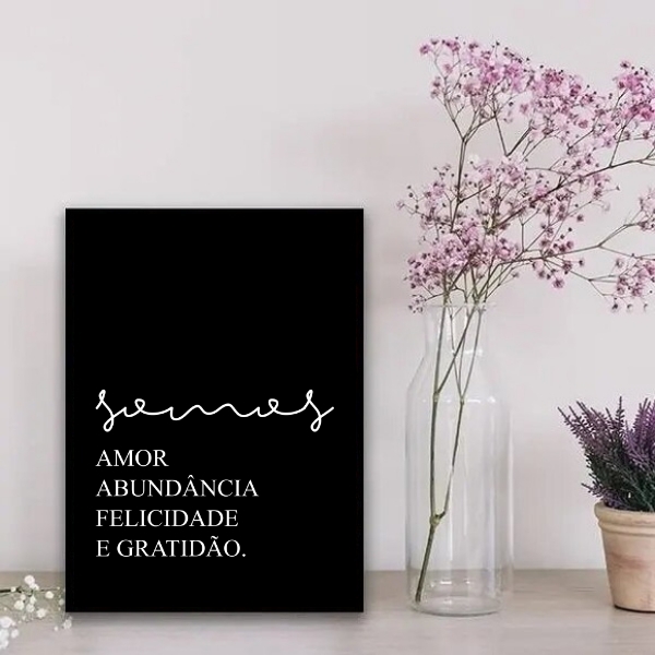 Quadro Somos Amor Abundância Felicidade gratidão 33x24cm - Co