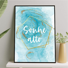 Quadro Sonhe Alto Geométrico 33x24cm Moldura:madeira Preta