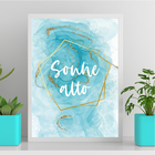 Quadro Sonhe Alto Geométrico 45x34cm - Com Vidro Moldura:made