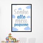 Quadro Sonhe Alto Meu Pequeno - Azul 33x24cm - Com Vidro Mold