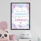 Quadro Sonhe Grande Pequena Sereia 45x34cm - Com Vidro Moldur