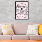 Quadro Sorrir É O Melhor Remédio 24x18cm - Com Vidro Moldura:
