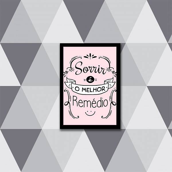 Quadro Sorrir É O Melhor Remédio 24x18cm Moldura:madeira Bran
