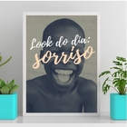 Quadro Sorriso Look Do Dia 45x34cm - Com Vidro Moldura:madeir