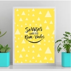 Quadro Sorrisos Sempre Serão Bem Vindos 45x34cm - Com Vidro M