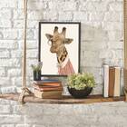 Quadro Sr. Girafa 24x18cm - Com Vidro Moldura:madeira Branca