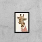 Quadro Sr. Girafa 24x18cm - Com Vidro Moldura:madeira Branca