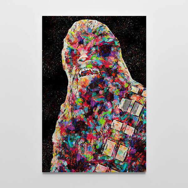 Quadro Star Wars Chewbacca Estilizado Colorido - 1 Tela