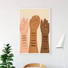 Quadro Stop Racism 45x34cm - Com Vidro Moldura:madeira Branca