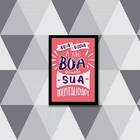 Quadro Sua Vida E A Sua Mentalidade 24x18cm - Com Vidro Moldu