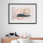 Quadro Suave Abstrato Horizontal - 60x48cm Moldura:madeira Pr