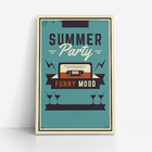 Quadro Summer Party Fita Cassete Funny Mode Canvas 140x90cm