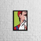 Quadro Super Mário Se Barbeando 24x18cm - Com Vidro Moldura:m
