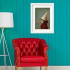 Quadro Surrealista Menina Palhaço - 60x48cm Moldura:madeira B