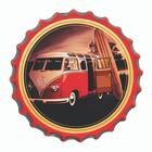 Quadro Tampinha De Garrafa Kombi Vermelha