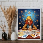 Quadro Taróloga - Cartomante 24x18cm Moldura Branca