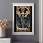 Quadro Tarot Vintage Temperança - 60x48cm Moldura Branca