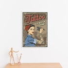 Quadro Tatuagem Não É Crime 24x18cm - Com Vidro Moldura Branca