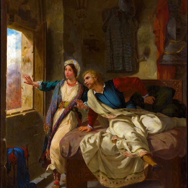 Quadro Tela Canvas Delacroix, Rebecca And The Wounded Ivanhoe