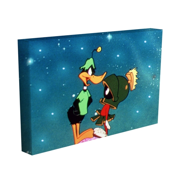 Quadro Tela Com Led Looney Daffy Duck And Marvin I N The Spa