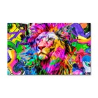 Quadro Tela Decorativa Canvas Leão Pop Art 60x40cm