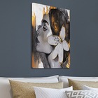 Quadro Tela Decorativa Canvas Mulher Flor Abstrato 60x40cm