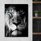 Quadro Tela Decorativa Canvas Rosto Leão Preto E Branco 60x40