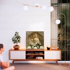 Quadro Tela Decorativa Com Moldura Buda E Flor De Lótus - 70x