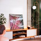 Quadro Tela Decorativa Com Moldura Dente De Leão Fundo Rosa -