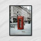 Quadro Telefone Londres 33x24cm - Com Vidro Moldura:madeira P