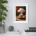 Quadro Tempestade De Café 60x48cm Moldura Branca